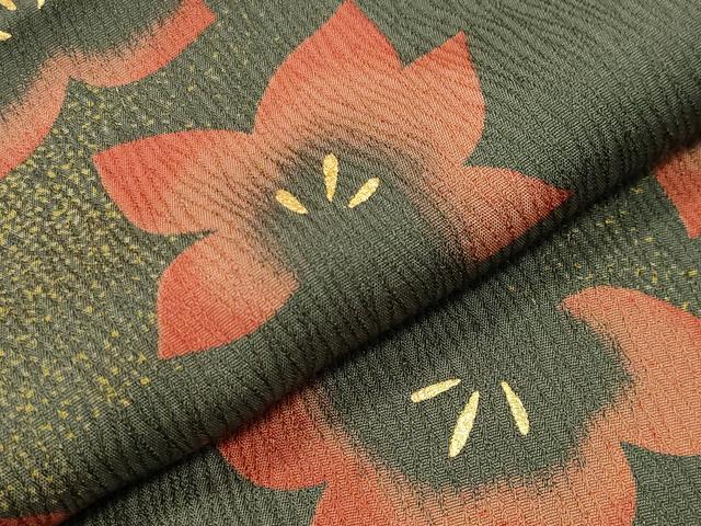 平和屋着物●上質な小紋 舞花文 金彩 正絹 逸品 未使用 CABM4892gh