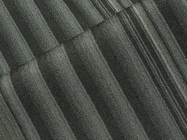 平和屋着物●本塩沢 やまだ織 縞 桑原タツノ作 証紙付き 正絹 逸品 未使用 CABM4899gh