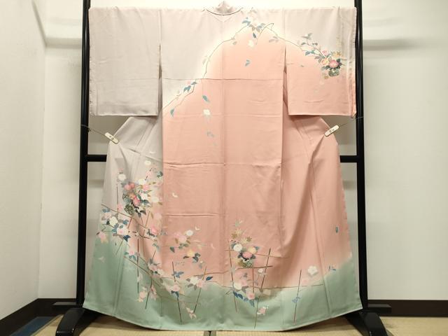 平和屋着物●訪問着 友禅 作家物 花籠文 暈し染め 正絹 逸品 CABM4903gh