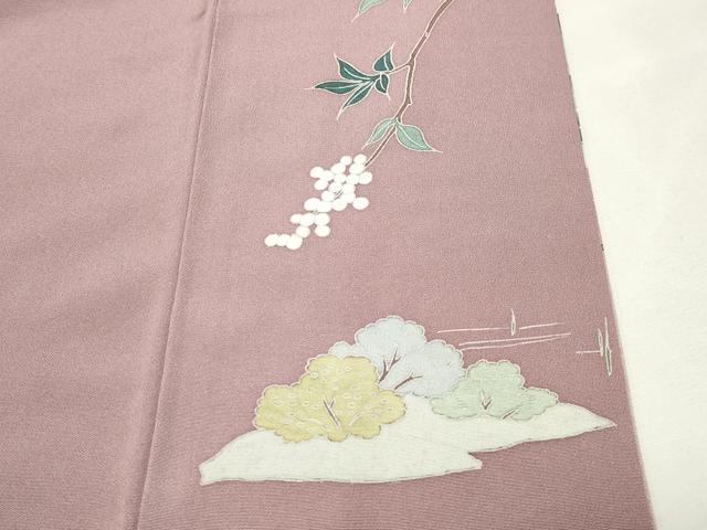 平和屋着物●訪問着 友禅 作家物 風景花文 正絹 逸品 CABM4908gh