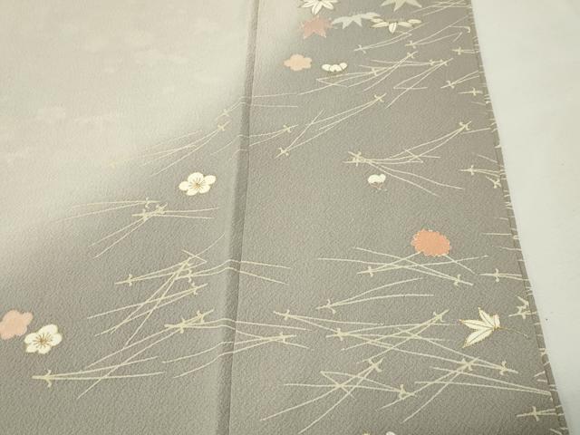 平和屋着物●訪問着 駒刺繍 こぼれ松葉花文 暈し染め 金彩 正絹 逸品 CABM4912gh