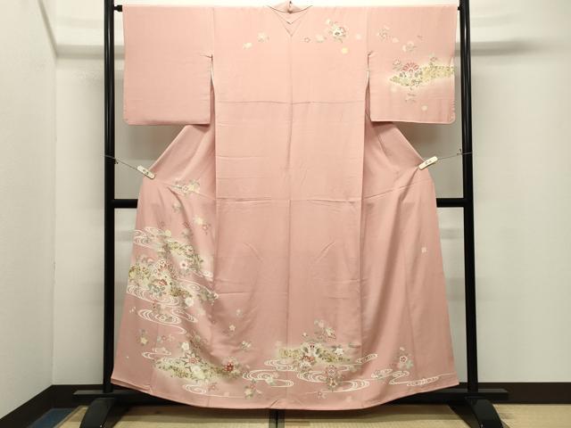 平和屋着物●訪問着 作家物 更紗花鳥文 暈し染め 金彩 正絹 逸品 CABM4917gh
