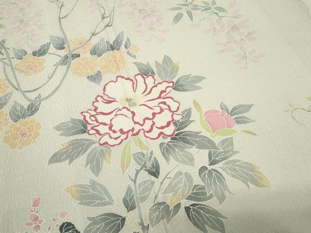 平和屋着物●訪問着 草花文 暈し染め 正絹 逸品 CABM4921gh