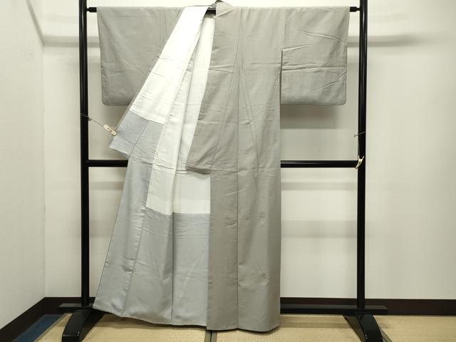 平和屋着物●上質な紬 色無地 利休白茶色 正絹 逸品 CABM4930gh