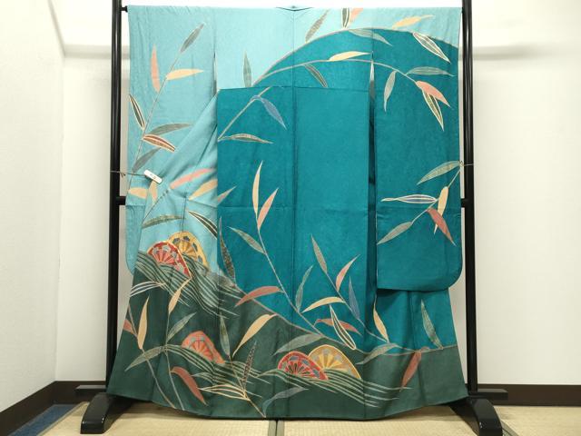 平和屋着物●豪華振袖 駒刺繍 片輪車文 金彩 正絹 逸品 CABM4941gh