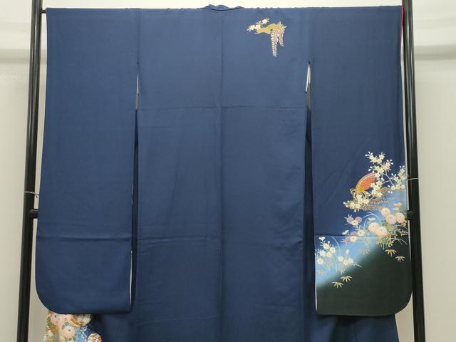 平和屋着物●豪華振袖 駒刺繍 飛鶴鈴花文 暈し染め 金彩 正絹 逸品 CABM4943gh
