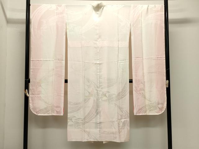 平和屋着物●振袖用長襦袢 無双仕立て 飛鶴地紋 暈し染め 正絹 逸品 CABM4945gh