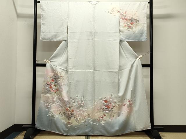 平和屋着物●訪問着 風景花文 暈し染め 金彩 近鉄扱い 正絹 逸品 CABM4946gh