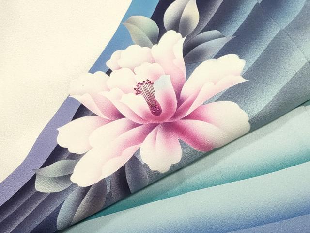 平和屋着物●豪華振袖 花鳥文 暈し染め 金銀彩 ラインストーン 鈴乃屋扱い 正絹 逸品 CABM4947gh