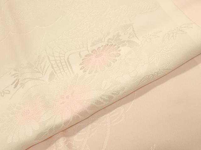 平和屋着物●振袖用長襦袢 無双仕立て 御所車花地紋 暈し染め 正絹 逸品 CABM4951gh