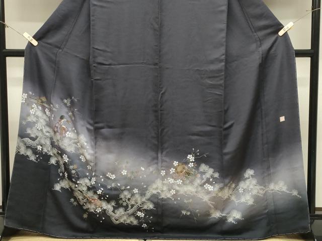 平和屋着物●訪問着 作家物 手描き 人物風景文 暈し染め 金彩 正絹 逸品 未使用 CABM4962gh