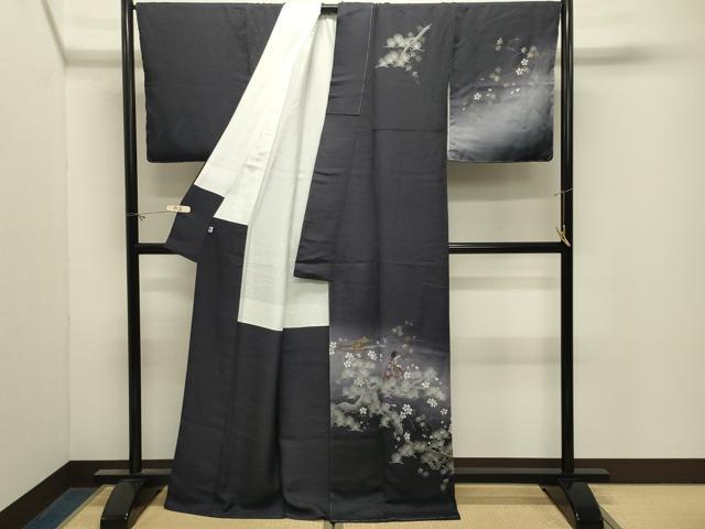 平和屋着物●訪問着 作家物 手描き 人物風景文 暈し染め 金彩 正絹 逸品 未使用 CABM4962gh