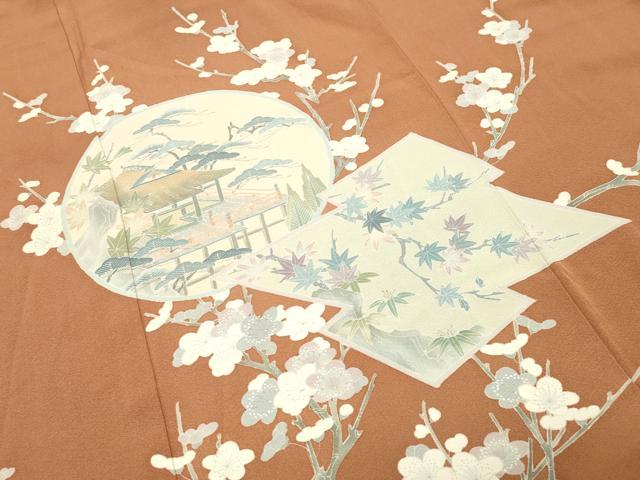 平和屋着物●名門・上野家 上野街子 清染居 色留袖 風景松竹梅文 正絹 逸品 CABM4973gh