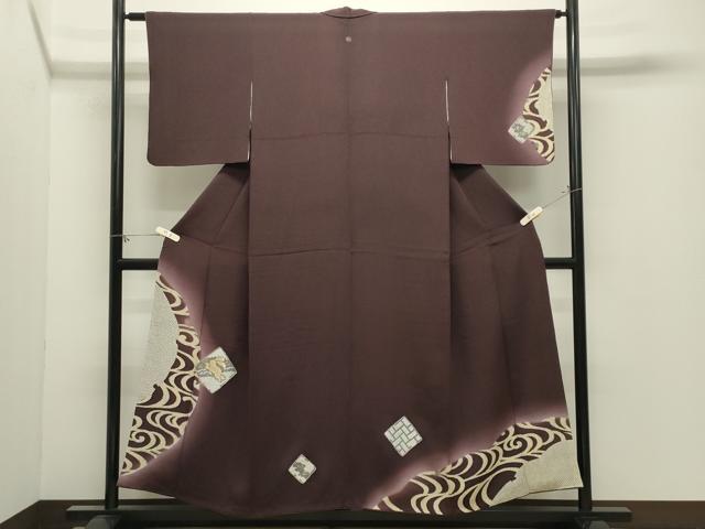 平和屋着物●訪問着 刺繍 跳兎 暈し染め 金彩 鬼しぼ縮緬 正絹 逸品 CABM4986gh