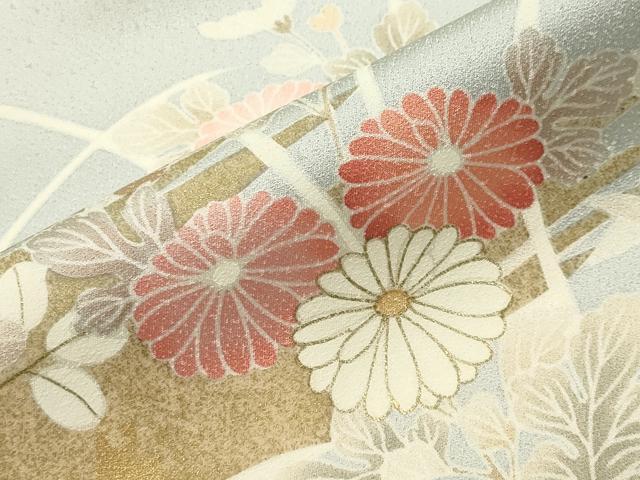 平和屋着物●訪問着 駒刺繍 牡丹花文 暈し染め 金彩 正絹 逸品 CABM4990gh