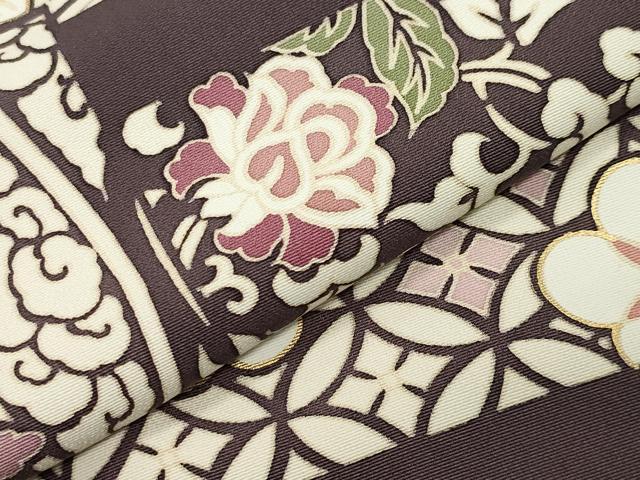 平和屋着物●豪華色留袖 駒刺繍 正倉院花唐草文 金彩 正絹 逸品 CABM4992gh