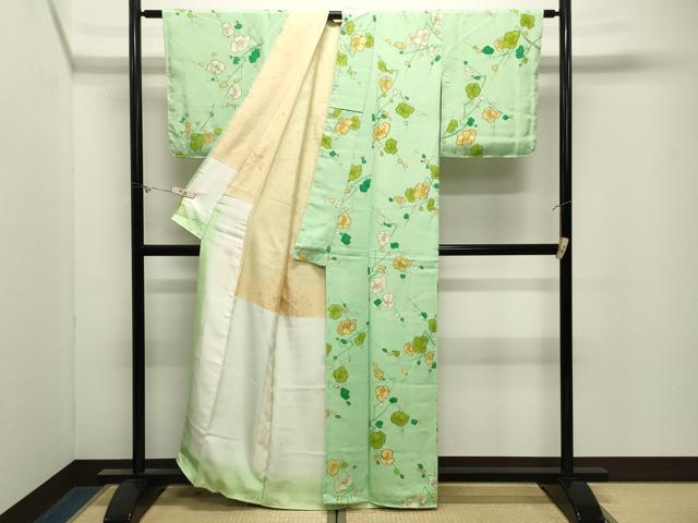 平和屋着物●上質な小紋 地紋起こし 槍梅文 正絹 逸品 CABM4995gh