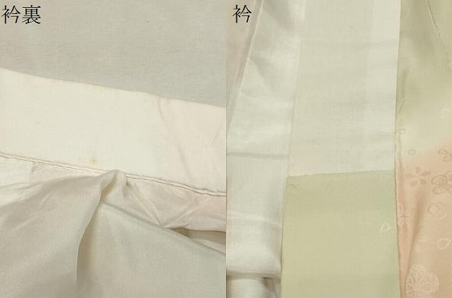 平和屋着物●長襦袢 袷 流水舞花地紋 暈し染め 正絹 逸品 CABM4997gh