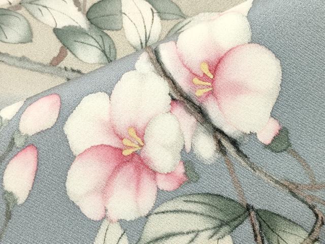 平和屋着物●二代目清次郎 手描き 訪問着 枝花文 暈し染め 正絹 逸品 CABM4998gh
