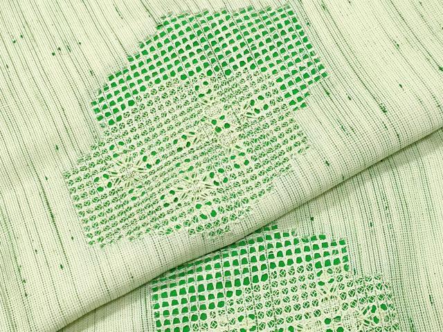 平和屋着物●訪問着 紬地 ドロンワーク 亀甲花文 正絹 逸品 CABM5002gh