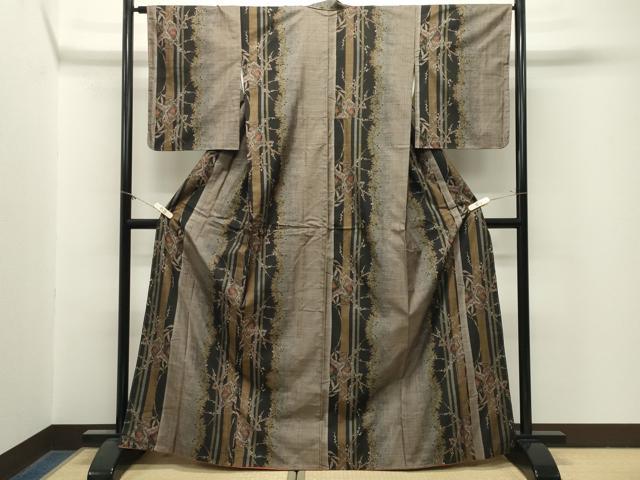 平和屋着物●本場大島紬 9マルキ 枝花文 正絹 逸品 未使用 CABM5006gh