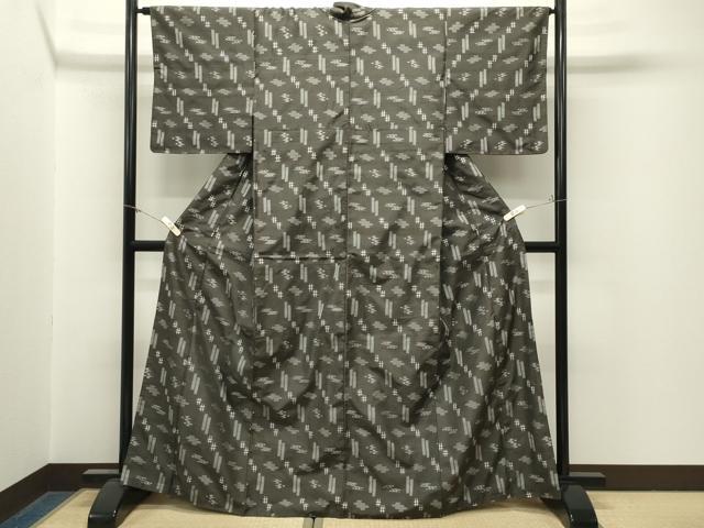 平和屋着物●本場琉球絣 紬 正絹 逸品 CABM5013gh
