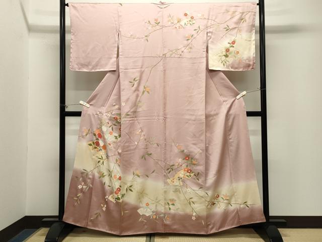 平和屋着物●訪問着 地紙花文 暈し染め 金彩 正絹 逸品 CABM5016gh