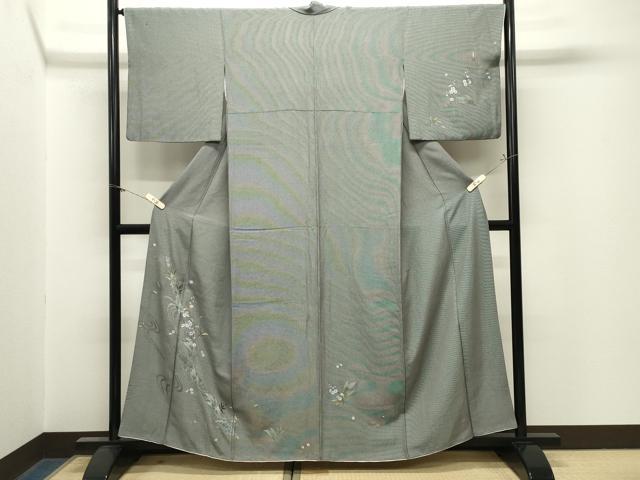 平和屋着物●訪問着 螺鈿 花筏文 黒地 金銀彩 正絹 逸品 CABM5018gh