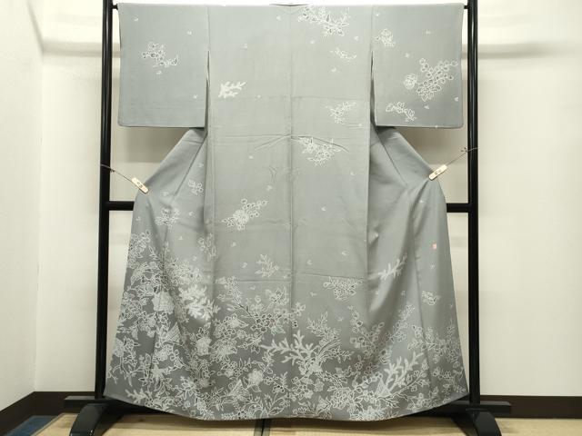 平和屋着物●小林文次郎 訪問着 花鳥文 暈し染め 正絹 逸品 CABM5019gh