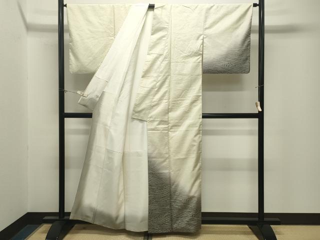 平和屋着物●本場縞大島紬 訪問着 立波文 暈し染め 正絹 逸品 CABM5026gh