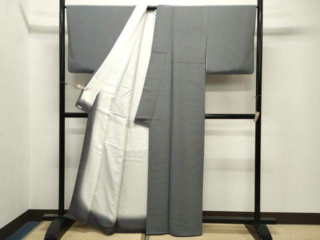 平和屋着物●江戸小紋 万筋 紫鼠色×深川鼠色 正絹 逸品 CABM5036gh