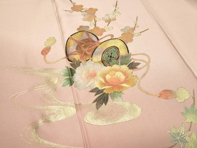 平和屋着物●友禅作家 大槻純 訪問着 鼓流水花文 暈し染め 金銀彩 正絹 逸品 CABM5041gh
