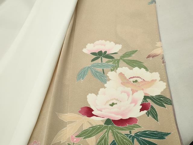 平和屋着物●十日町友禅作家 岡村蒼風 色留袖 草花文 暈し染め 正絹 逸品 CABM5044gh