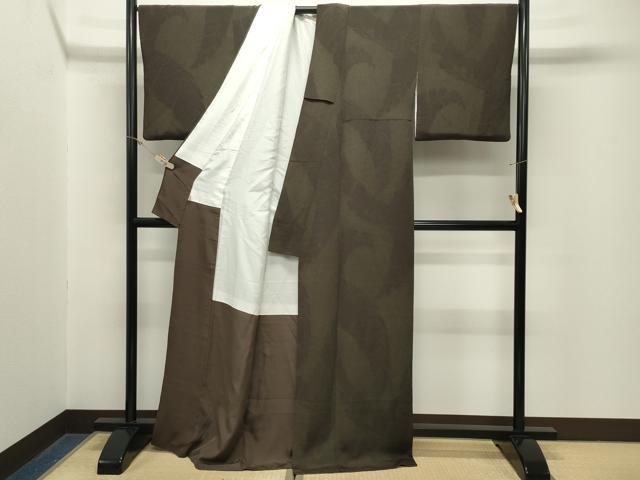 平和屋着物●上質な小紋 舞葉文 鬼しぼ縮緬 銀座越後屋扱い 正絹 逸品 CABM5055gh