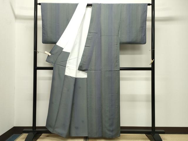 平和屋着物●上質な紬 作家物 間道 正絹 逸品 CABM5060gh