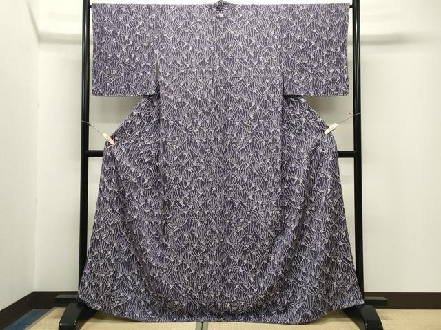 平和屋着物●上質な小紋 総絞り 松葉文 正絹 逸品 CABM5070gh