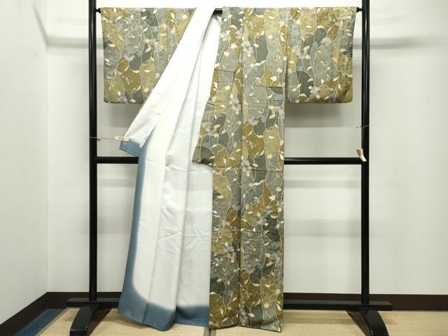 平和屋着物●上質な小紋 花唐草文 正絹 逸品 CABM5076gh