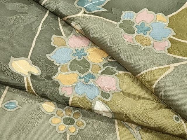平和屋着物●上質な小紋 花唐草文 正絹 逸品 CABM5076gh