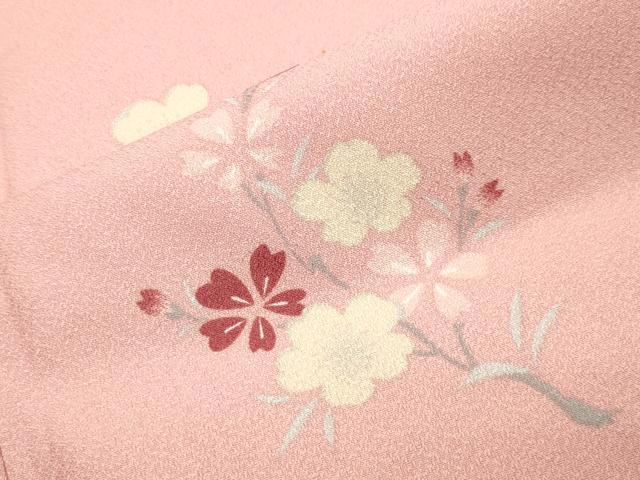 平和屋着物●小紋 舞桜文 洗える着物 CABM5085gh