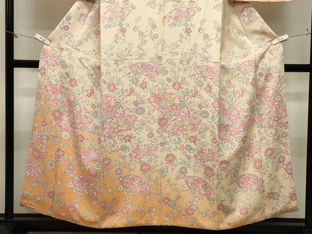 平和屋着物●訪問着 辻が花 暈し染め 鬼しぼ縮緬 正絹 逸品 CABM5092gh