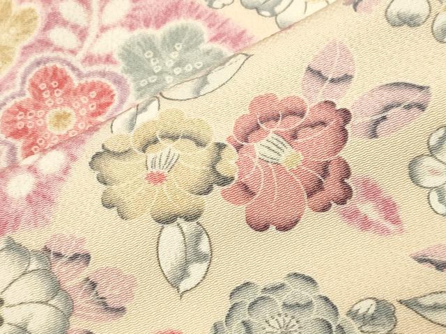 平和屋着物●訪問着 辻が花 暈し染め 鬼しぼ縮緬 正絹 逸品 CABM5092gh