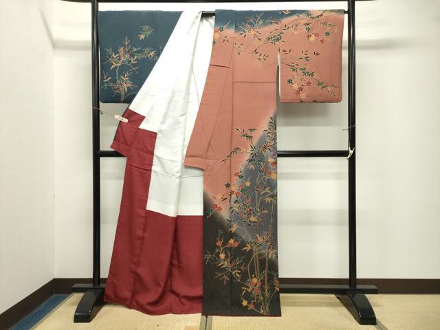 平和屋着物●訪問着 枝花文 暈し染め 金彩 正絹 逸品 CABM5094gh