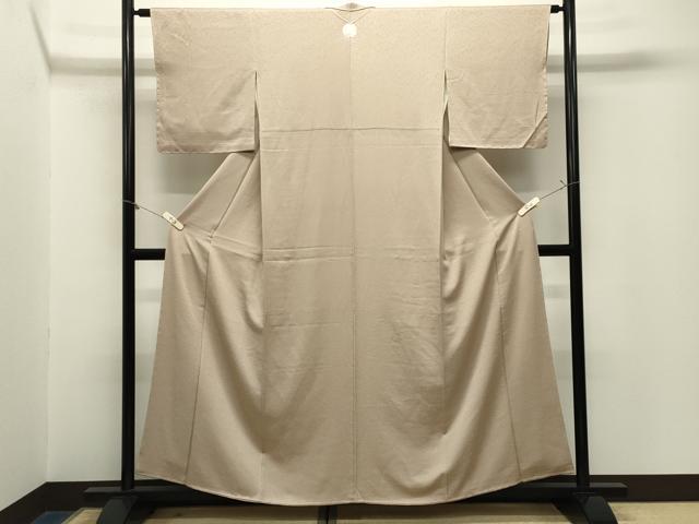 平和屋着物●上質な色無地 霞地紋 枯色 正絹 逸品 未使用 CABM5106gh