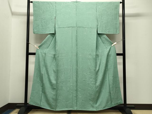 平和屋着物●上質な色無地 風景地紋 薄青色 正絹 逸品 CABM5108gh