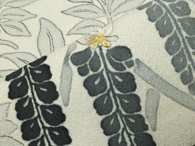 平和屋着物●染色の魔術師 染乃座・大久保玄才 そめのざ玄才 訪問着 藤花房 黒地 金彩 正絹 逸品 CABM5111gh