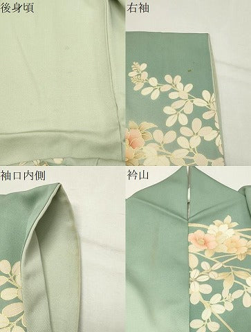 平和屋着物●訪問着 駒刺繍 牡丹花文 暈し染め 金彩 正絹 逸品 CABM5126gh