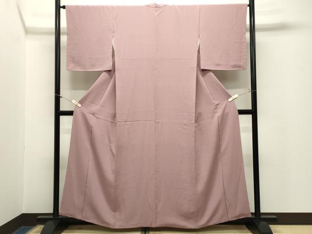 平和屋着物●上質な色無地 薄柿色 正絹 逸品 CABM5137gh