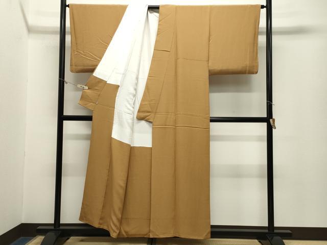 平和屋着物●上質な色無地 作家物 萬葉染 狐色 正絹 逸品 CABM5141gh