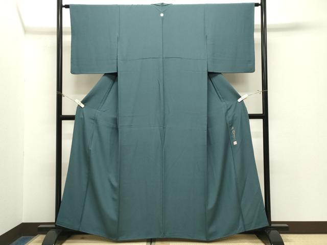 平和屋着物●上質な色無地 作家物 御召茶色 正絹 逸品 CABM5142gh