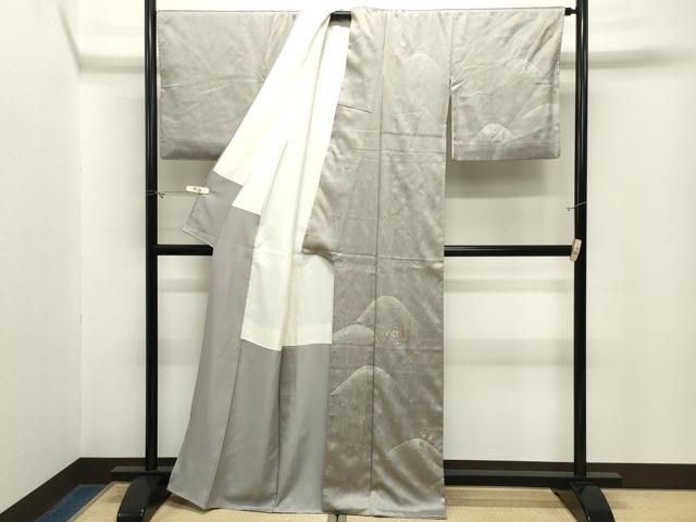 平和屋着物●訪問着 竹屋町刺繍 遠山花文 金彩 正絹 逸品 CABM5155gh
